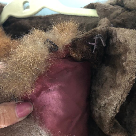 VTG Juniors Coat Fur Trim Velvet Brown Tanganika - Picture 6 of 7